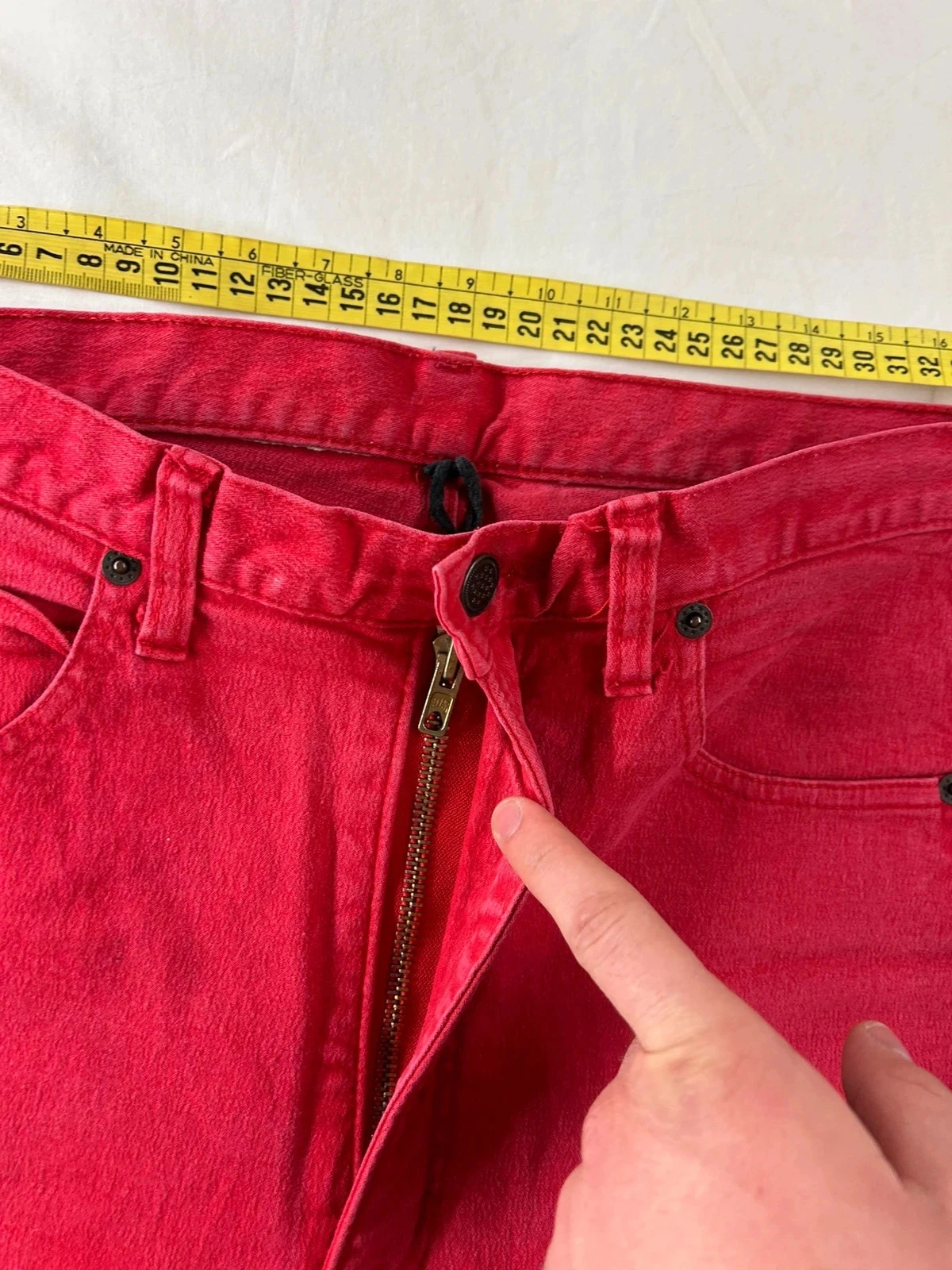 Rode vintage hoge taille jeans – photo 7